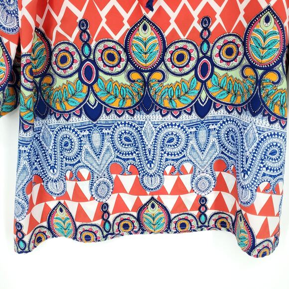 West Kei Floral and Medallion Print Tunic Top Size XL - Picture 6 of 10